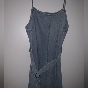 SHEIN Belted Denim Cami Dress